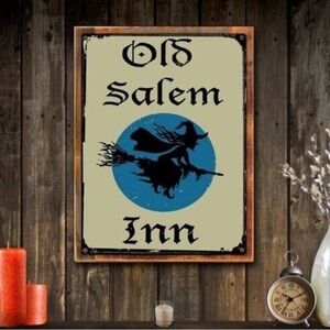 Vintage Witch Wall Art - Black and Blue